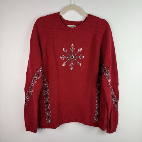 Orvis sweater womens red - xl,