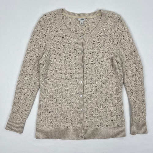 Bean cardigan womens l - bean,
